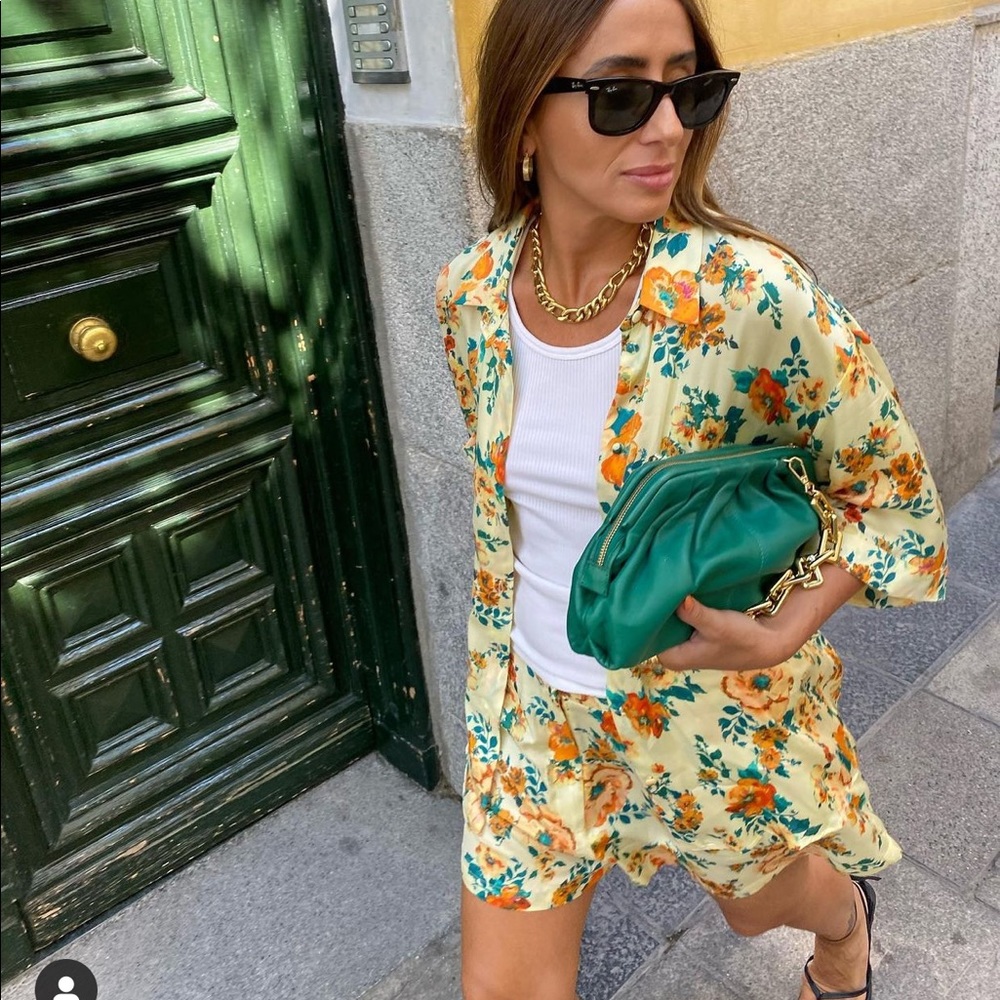Zara floral set top+ shorts bloggers favorite